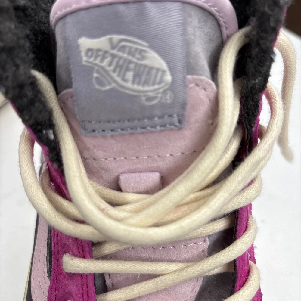 Vans Women's Pink and Gray Sk8-Hi 46 MTE DX high top lace all weather sneakers 6